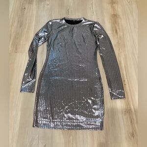Express Metallic Long Sleeve Top